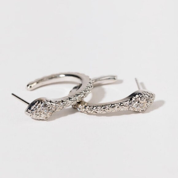 Francesca's Iona Snake Hoop Earrings - Picture 2 of 6